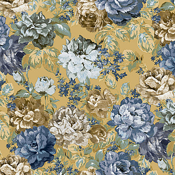 Galerie Wallcoverings Product Code 42536 - Opulence Wallpaper Collection - Mustard Yellow Blue Colours -  