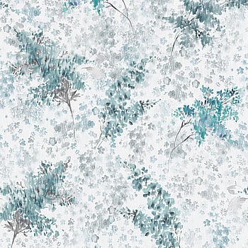 Galerie Wallcoverings Product Code 47451 - Flora Wallpaper Collection - Grey, Turquoise Colours -  