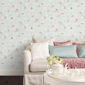 Galerie Wallcoverings Product Code AB42417 - Abby Rose 3 Wallpaper Collection - Teal Pink Colours -  