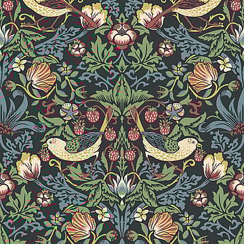 Galerie Wallcoverings Product Code ET11210 - Arts and Crafts Wallpaper Collection - Black Green Red Blue Colours -  