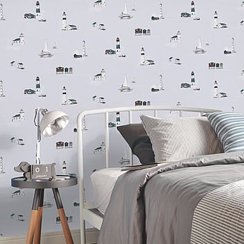 Galerie Wallcoverings Product Code G23311 - Deauville 2 Wallpaper Collection - Green Grey White Colours -  