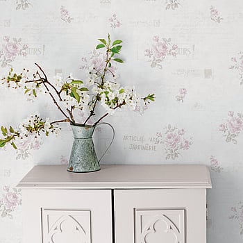 Galerie Wallcoverings Product Code G45084 - Vintage Roses Wallpaper Collection - Pink Cream Colours -  