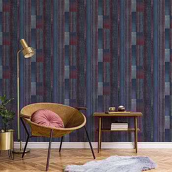 Galerie Wallcoverings Product Code G56573 - Texstyle Wallpaper Collection - Navy Cranberry Colours -  