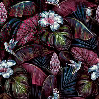 Galerie Wallcoverings Product Code NHW1001 - Enchanted Wallpaper Collection - Pink White Black Colours -  