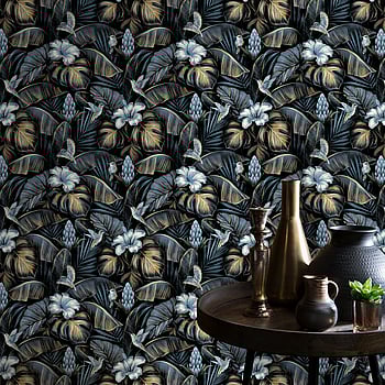 Galerie Wallcoverings Product Code NHW1003 - Enchanted Wallpaper Collection - Blue Tan Black Colours -  