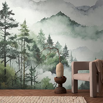 Galerie Wallcoverings Product Code WH45264M - Welcome Home Murals Wallpaper Collection - Grey, Green, White Colours -  